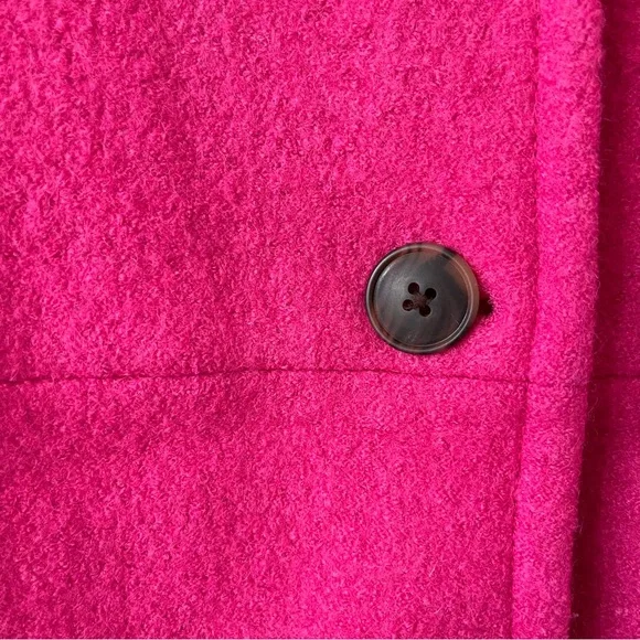 Lands' End Women's Vibrant Pink Boiled Wool Pea Coat 16W - Picture 6 of 14